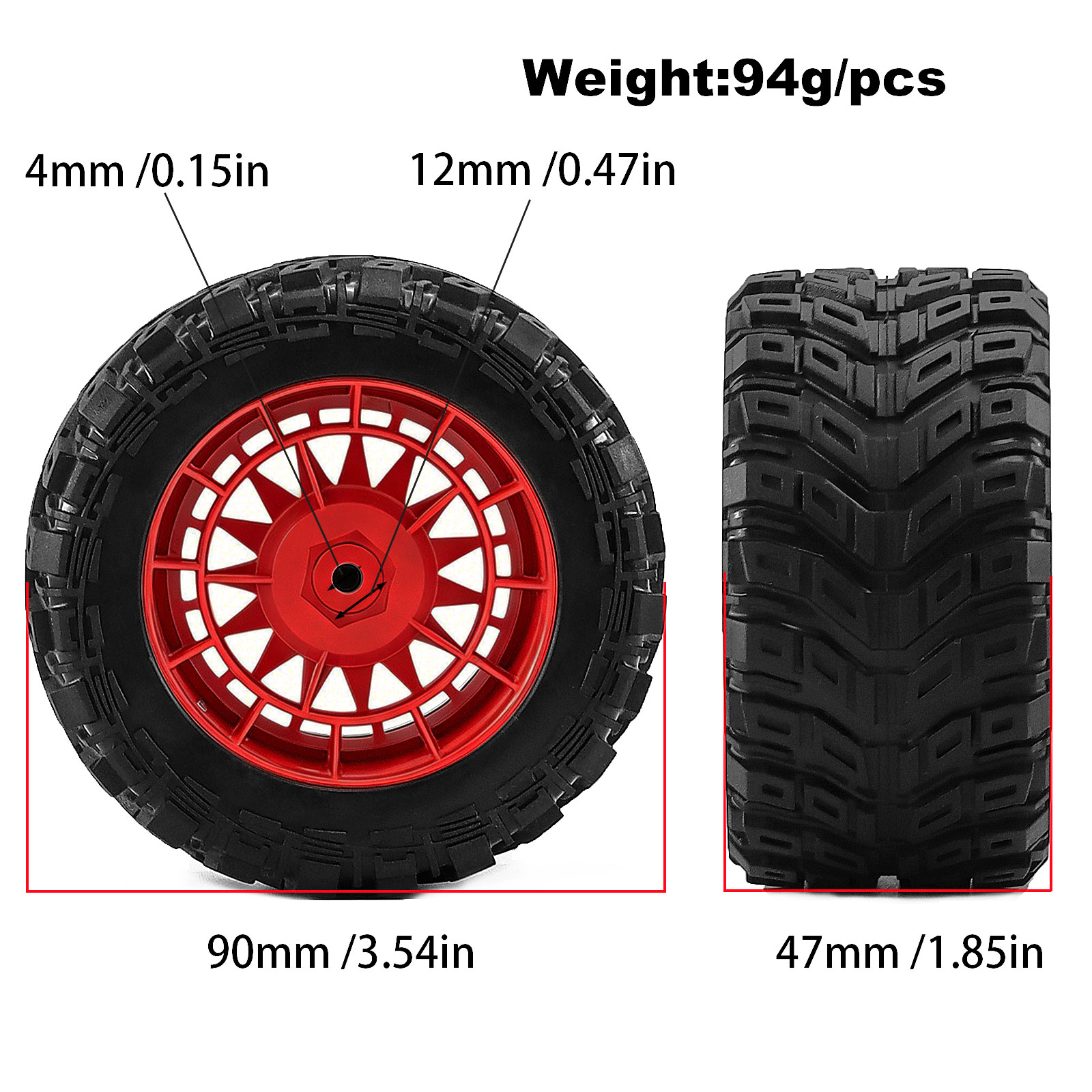 4pcs RC Truck Wheel Rim Tires  - Rc Hobby Truck avaliação e preço